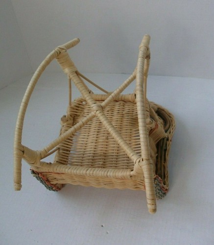 Wicker Rocking Chair Doll Size Rattan Furniture Straw 11" Tall Width 8" New - Picture 7 of 11