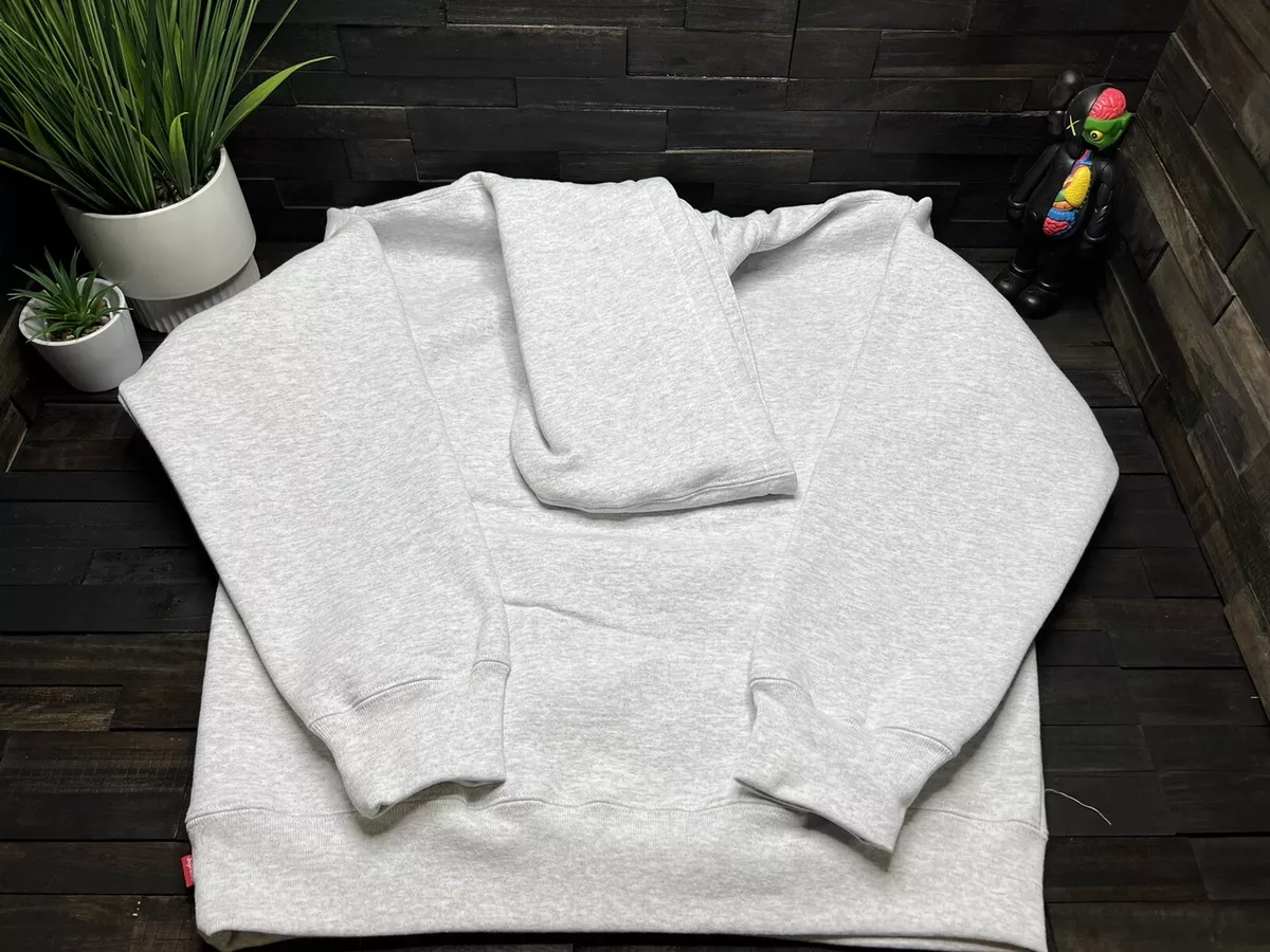 Supreme Bling Box Logo Hooded Sweatshirt Ash Grey Size Small