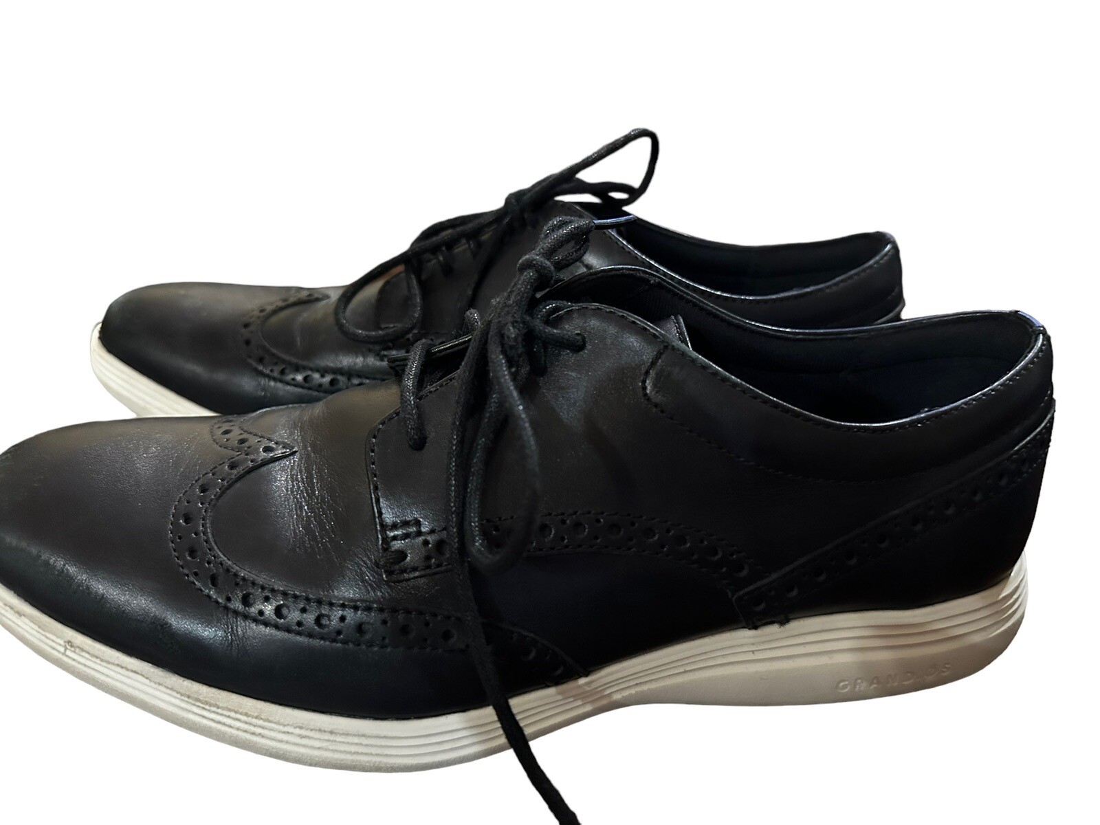 SAOLA Scarpa da uomo Cole Haan Original Grand in pelle nera punta alare GrandOS Oxford pizzo 9 5