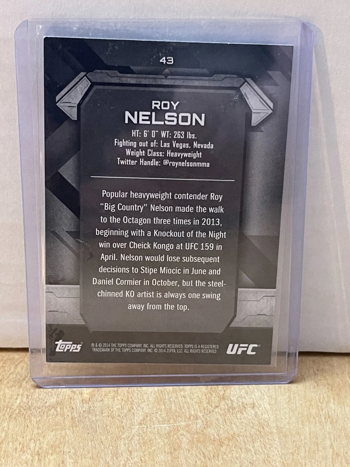 Roy Nelson 2014 Topps UFC Knockout Gold Card # 43 /219 - Image 2 of 2