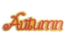 Autumn Cardstock Words with Backgrounds Die Cuts Scrapbook 6 Pieces