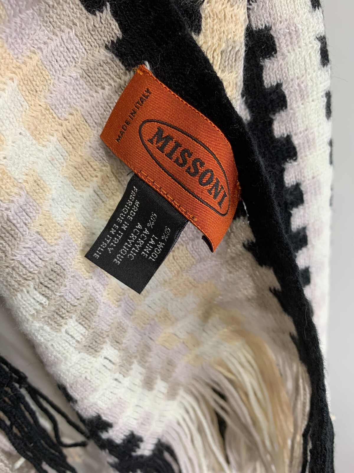 Missoni zig zag geometric pattern knit scarf VGC … - image 6