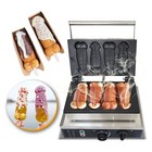 New ListingKolice Commercial Hot Dog Waffle Machine Strange Shape Waffle Maker 4 Sticks