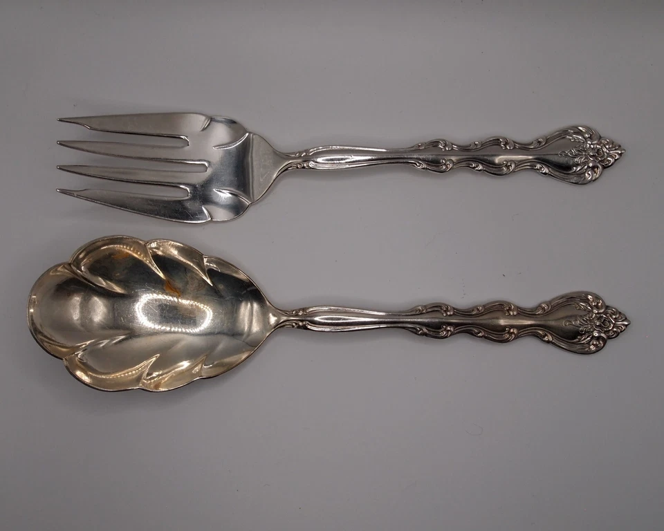 International Silver Co. посеребренные антикварные столовые приборы обеденные ложки - набор из 2 - Изображение 2 из 4