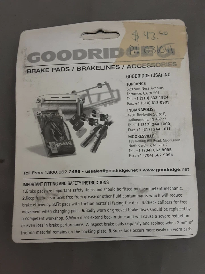 Pastillas de freno goodridge gh349 nuevas Foto 2 de 2