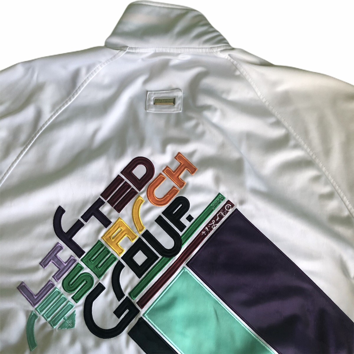 LRG Lifted Research Group Track jacket Mens 4XL white with rainbow 