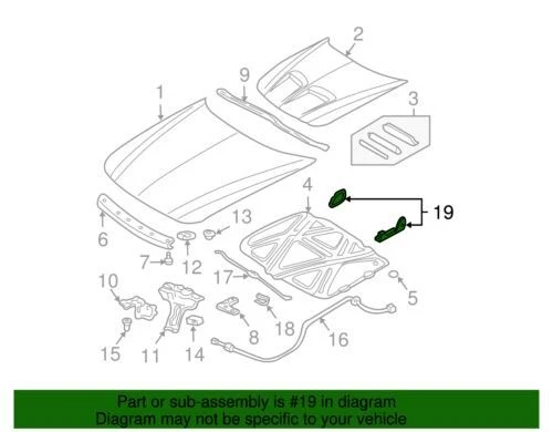 Original GM 1999-2005 Pontiac Oldsmobile Grand Am bisagra de capó lateral derecho 22656470 Foto 2 de 2