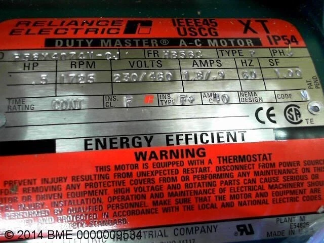 Reliance 230/460V P56X4074V-Cj Explosion Proof Ac Motor - Image 2 of 4