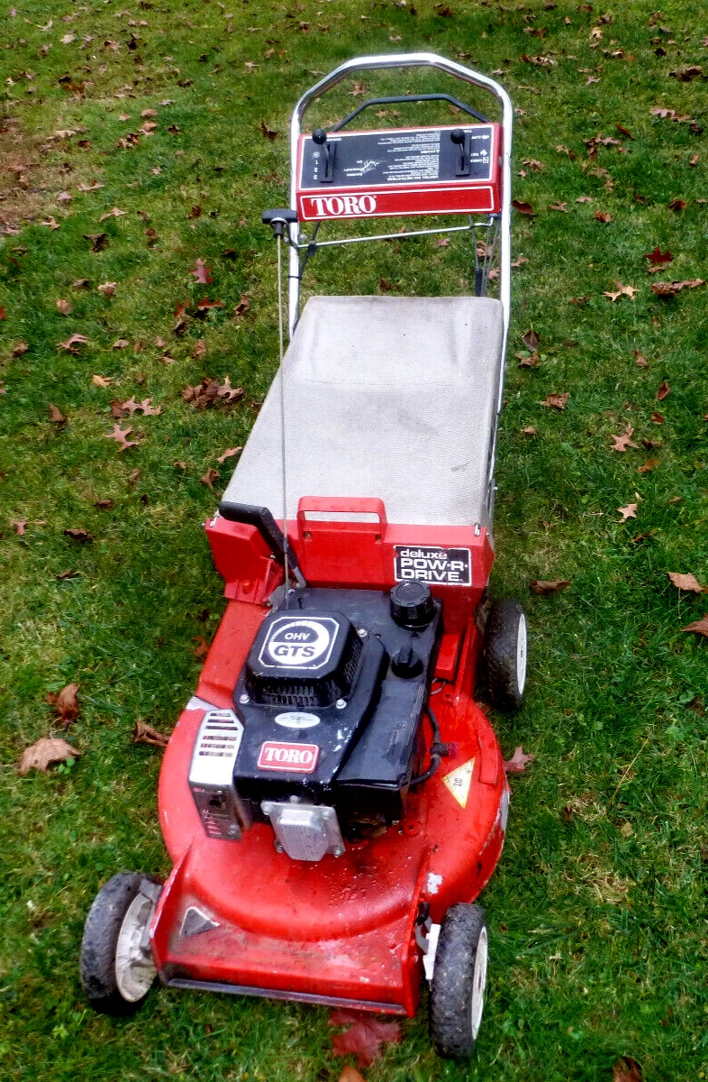 toro gts walkbehind self propelled mower MODEL 20620 with bagger vintage 1980s
