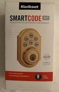 Kwikset Smart Code 909 Touchpad Electronic Deadbolt Gold 99090-017