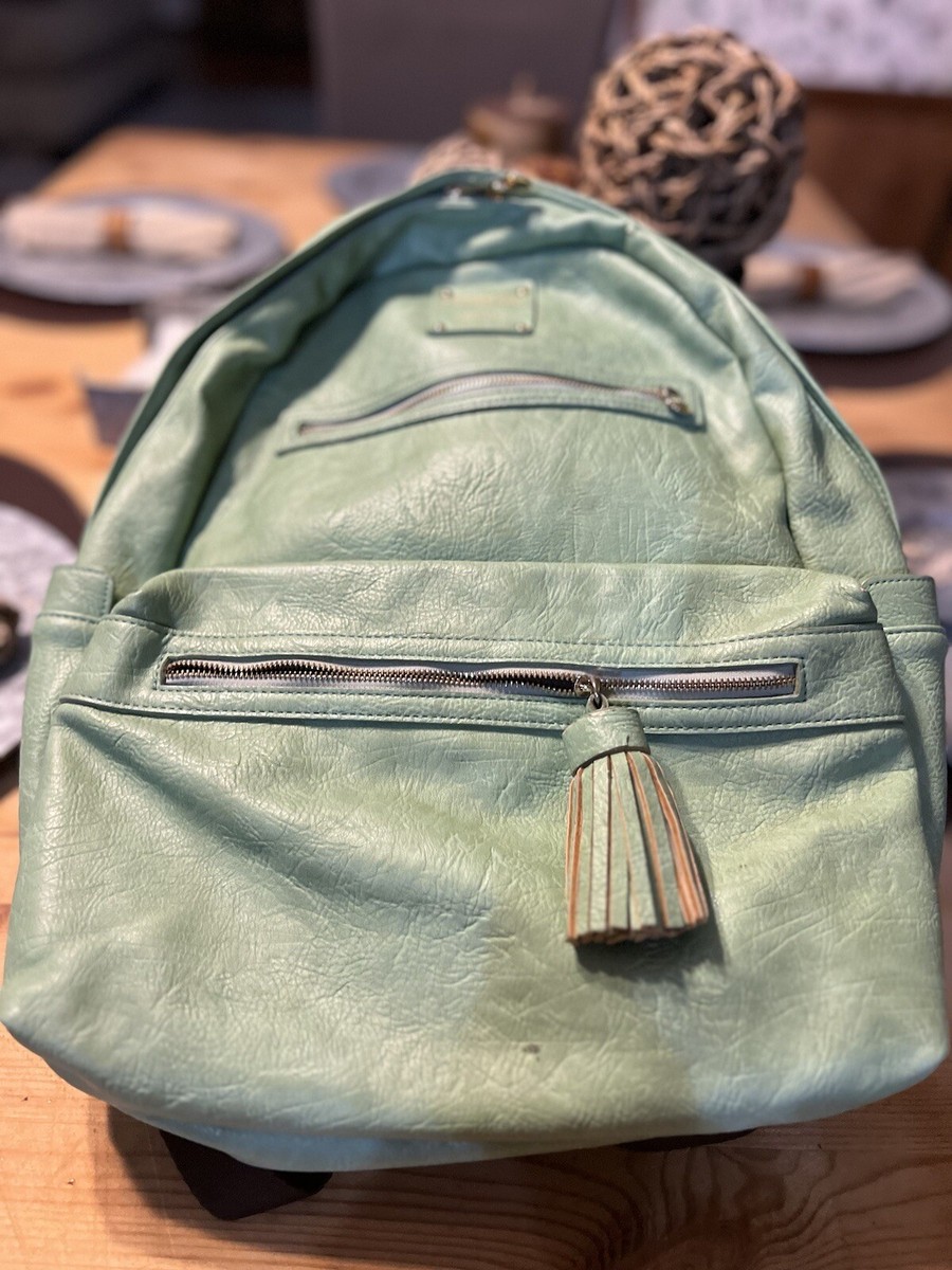 blend office leather backpack monopoly Monopoly Leather Backpack Peppermint Green