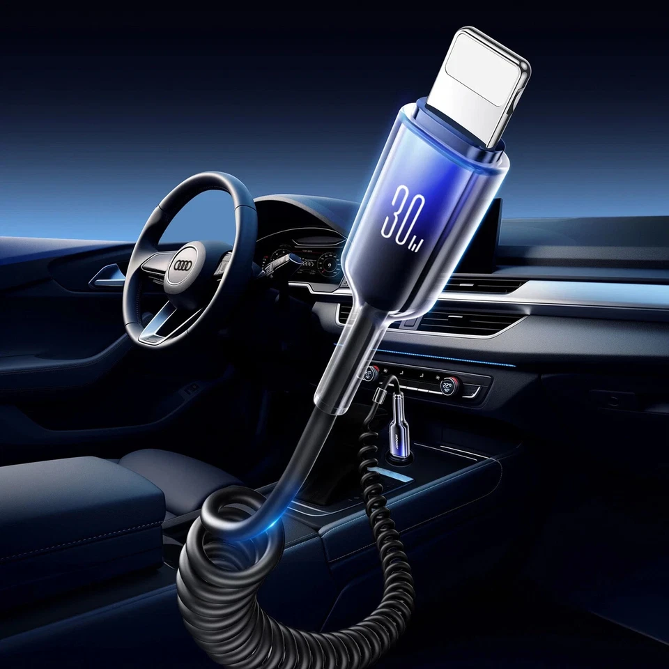 Joyroom S-A43 Crystal-Clear Series 30W USB-C – für iPhone Spiralkabel 1,5 m - Bild 2 von 4