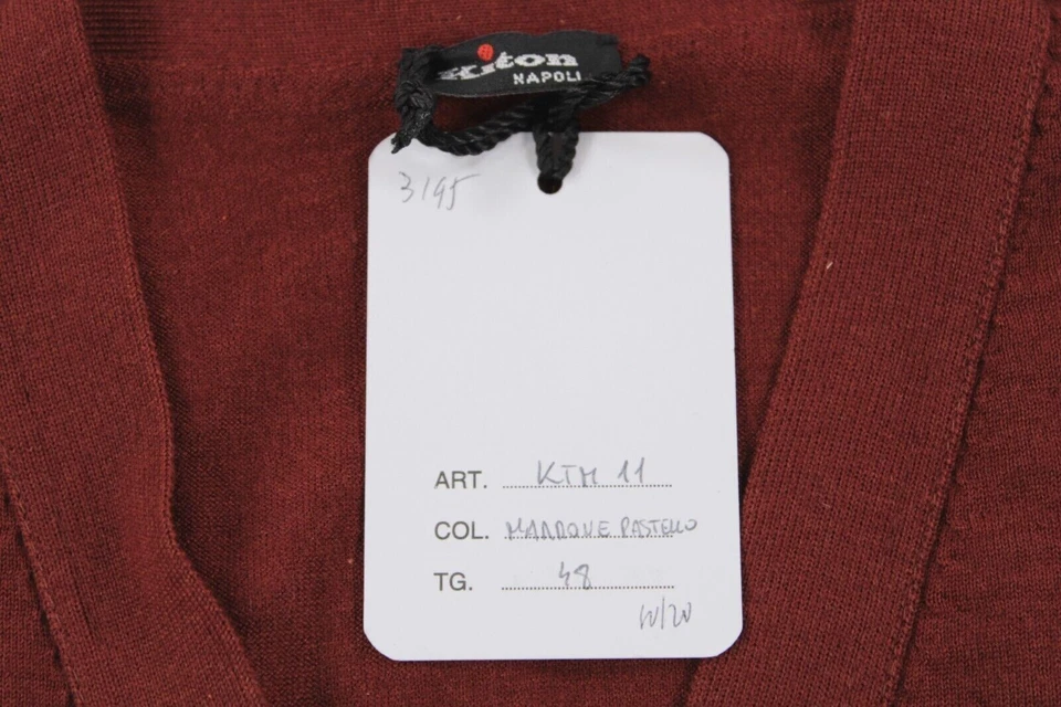 Kiton новый с Ярлыками кашемир/шелк кардиган свитер размер 48 США маленький в ржавчины оранжевый - Изображение 2 из 4