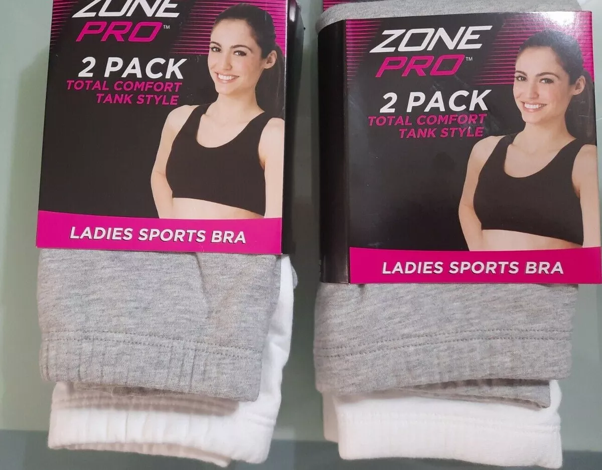 LOT 4 BRAS Zone Pro 2 pack ladies total comfort tank style sports bra size  2X