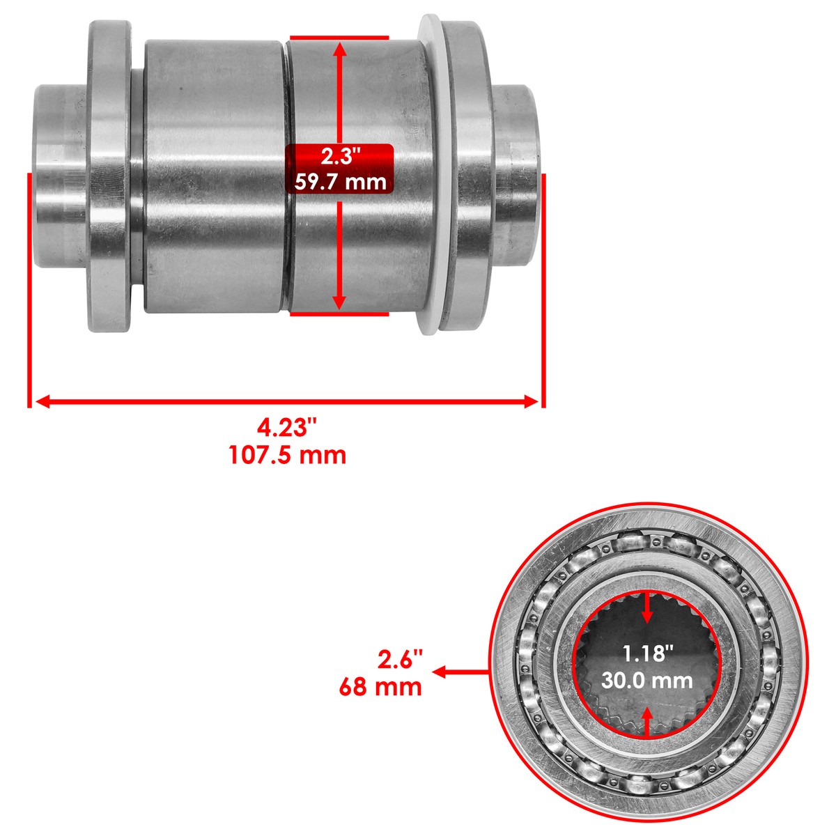 Caltric 3236650 Front Differential Output Hub For Polaris RZR XP 