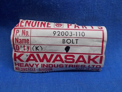 Kawasaki 92003-110. OEM Hex Head Bolt. 6x54. Multiple Kawasaki KZ