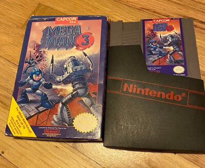 Mega Man 3 with box Nintendo NES AUTHENTIC TESTED WORKS capcom