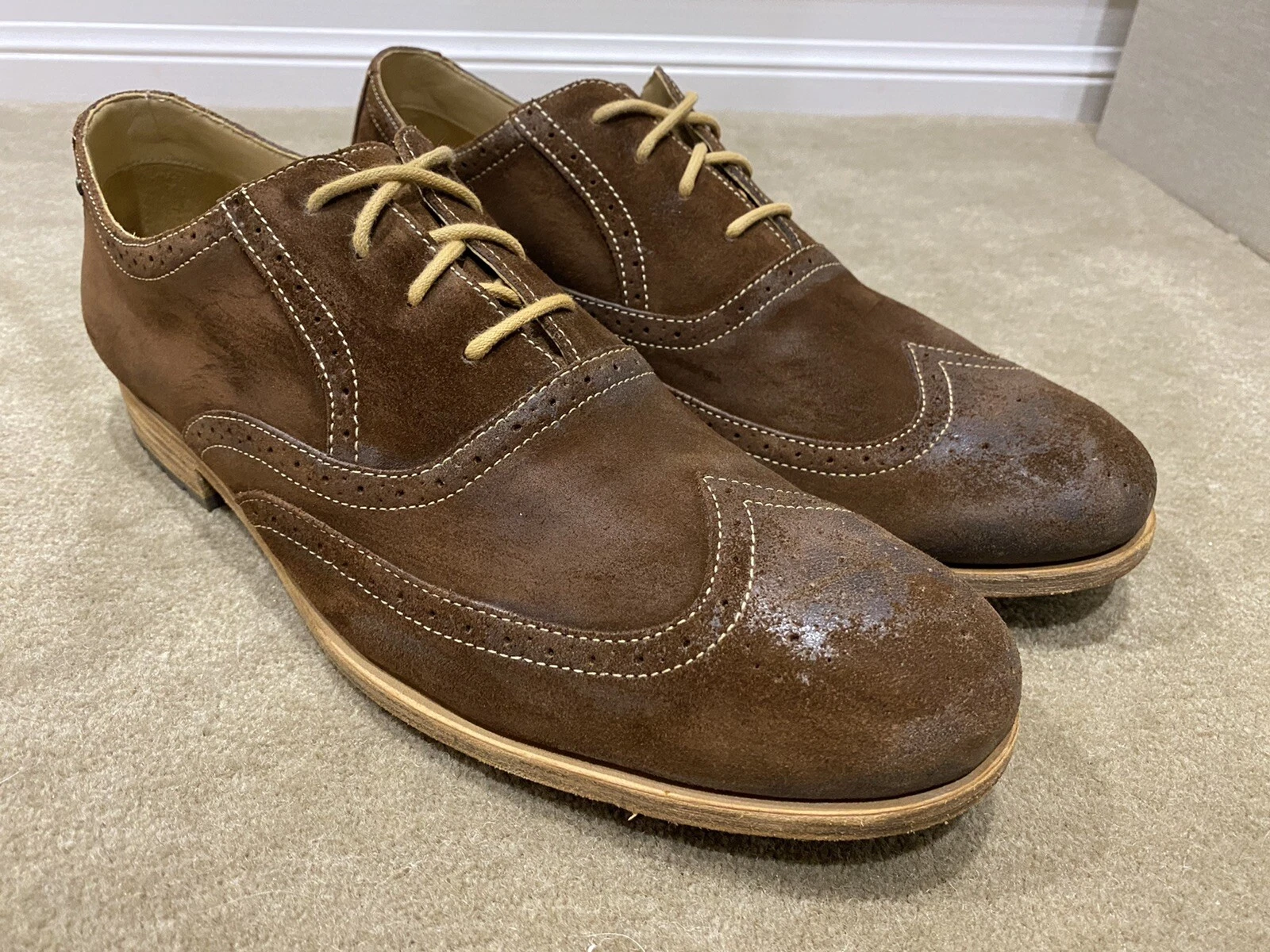Raro Rockport da uomo "71" marrone invecchiato scamosciato WingTip taglia 13 M di Adidas