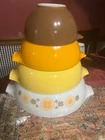 Vintage Pyrex Town & Country Cinderella  Nesting/ Mixing Bowls (Set of 4)