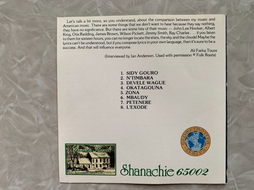 African Blues: Ali Farka Toure (CD, Shanachie) VG African desert blues from Mali - Picture 6 of 6