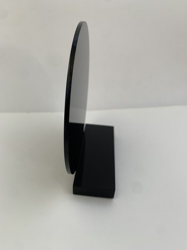 Ancien petit présentoir Lalique en lucite noire avec LOGO 5,25" de haut + large - Photo 6/9