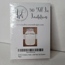 Pack of 50 Hadley Vintage Fill In Invitations Bridal  Any Occasion