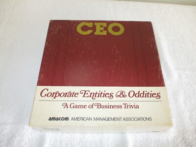 RARE BOARD GAME CEO BUSINESS TRIVIA CORPORATE ENTITIES & ODDITIES AMACOM