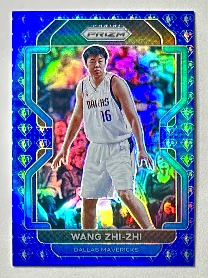 2021-22 Prizm Wang Zhi-Zhi Blue 75th Anniversary Prizm Refractor SSP #273 Mavs