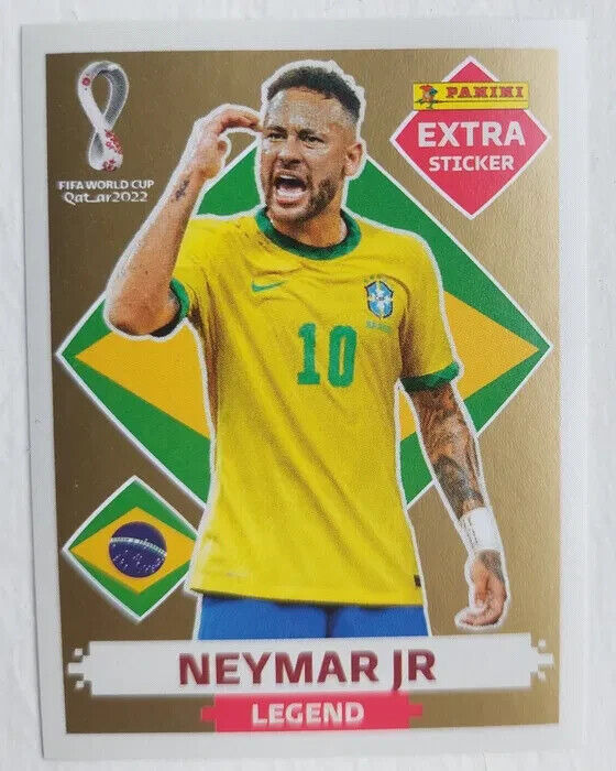 Neymar EXTRA STICKER GOLD LEGEND ALBUM PANINI CATAR 2022 (LAMINA