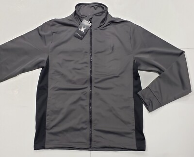 New with tag NWT Mens Spyder Polar Grey Full Zip Polyester Track Jacket M