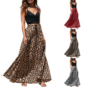 Leopard Print Maxi Skirt Pleated Deals 