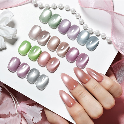 10 Colors Glow-In-The-Dark Cat Eye Gel Nail Polish Set Silver Green Blue Grape..
