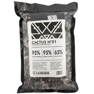 Cactus & Succulent Soil Mix | Gritty Fast Draining No Rot | Pumice, Cinder | 2QT