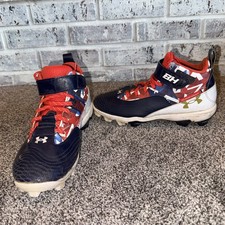 Under Armour KIDS Harper 7 Mid USA Baseball Shoes Youth Size 5Y Brand Pre Owned