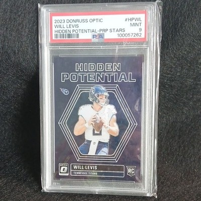Panini 2023 Donruss Optic Hidden Potential Will Levis Purple Stars /25 RC PSA 9