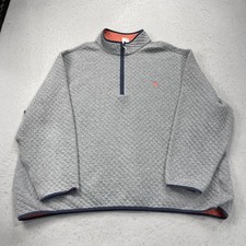 Brooks Brothers Sweatshirt Mens 3XL XXXL Gray Quilted Half Zip Diamond Pullover