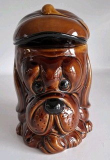 Vintage Price & Kensington Brown Ceramic Droopy Dog Biscuit Barrel 23cm