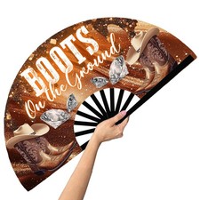 13'' Large Boots on The Ground Hand Fan Where Them Fans At Large, Design-3