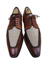 Mezlan Custom Brown Leather Tan Fabric Toe Oxford Apron Dress Shoe SZ 12M — photo 10