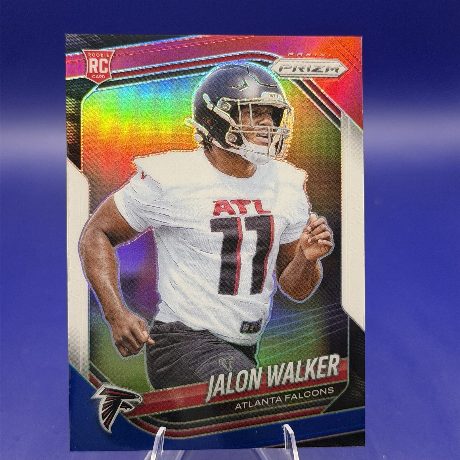 2025 Panini Prizm Jalon Walker Red White and Blue RC #398 Atlanta Falcons NFL