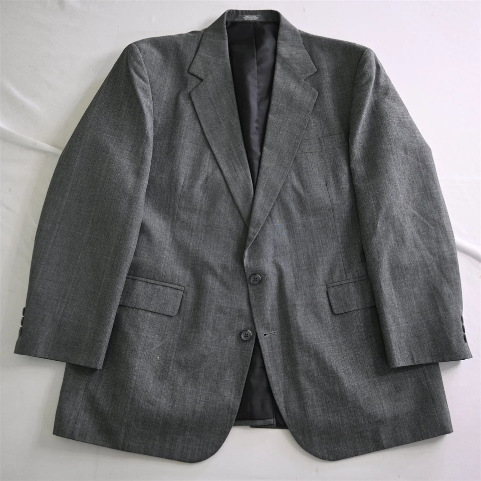 Chaqueta Pantalones Traje De Colección Haggar 46L 36x30 Gris Hecho en EE. UU. Cuadros Ventana Para Hombre Foto 2 de 4