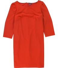 Vince Camuto Womens Puff Sleeve Sheath Dress, mandarinred, L