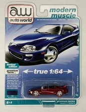 Chase! Auto World Modern Muscle 1996 Toyota Supra Royal Sapphire Pearl ULTRA RED