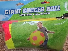 GIANT SOCCER BALL with Pump  20 Inch Inflatable Sports Ball  Kids Stuff/Excite