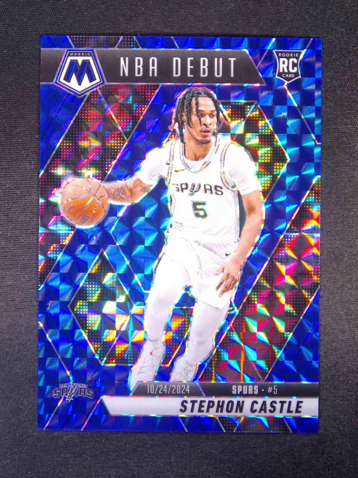 2024-25 Panini Mosaic Stephon Castle #267 RC NBA Debut Blue /199