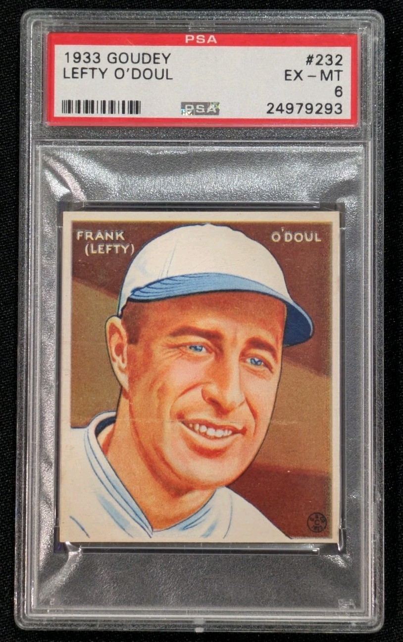 1933 Goudey Lefty O Doul PSA 6 EX-MT SHARP & CLEAN! #232 New York Giants Frank