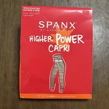 Sz B SPANX High Waisted HIGHER POWER CAPRI Footless Shaper Nude S. Blakely #912