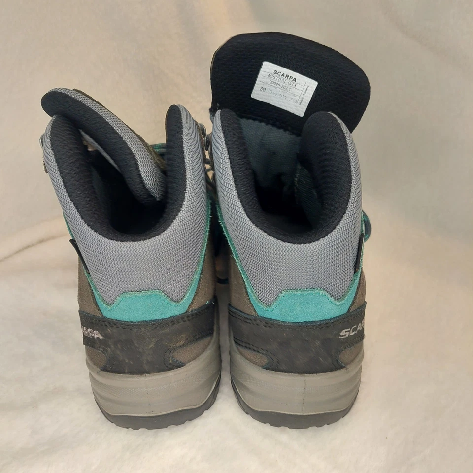 Botas Scarpa Mistral Mujer 7.5 Gris Teal Gore Tex Aire Libre Senderismo Trail Zapatos  Foto 4 de 4