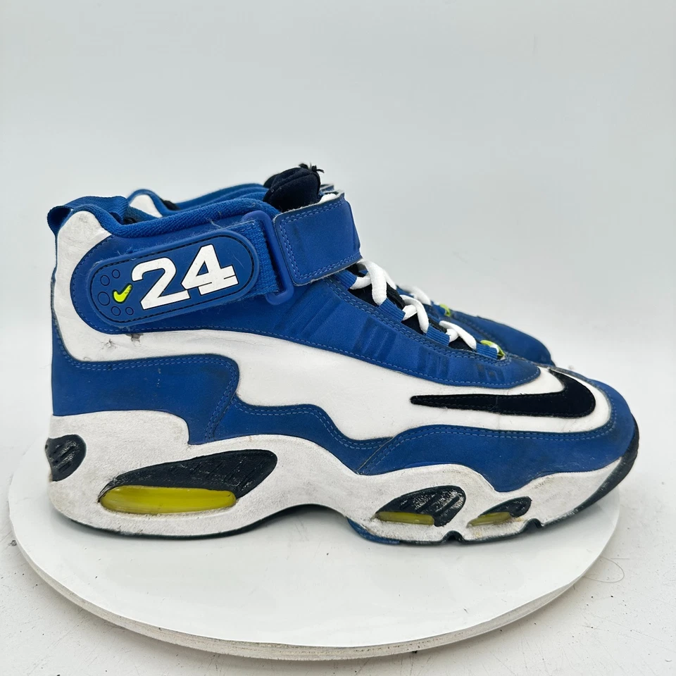 Nike Air Griffey Max 1 Men Size 8.5 354912-008 Platinum Midnight Navy Volt Shoes - Image 4 of 4