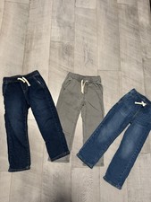 Lot Of 3 Boys Pull On Denim Jeans Elastic Waistband old navy Size 5